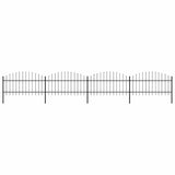 Garden Fence with Spear Top Steel 714.5x125 cm Black 277724