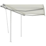 3069917 Manual Retractable Awning with Posts 3,5x2,5 m Cream