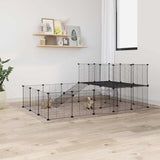 44-Panel Pet Cage with Door Black 35x35 cm Steel 3114063