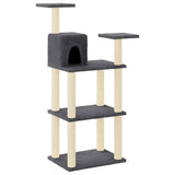 Cat Tree with Sisal Scratching Posts Dark Grey 118.5 cm 171429