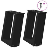 Coffee Table Legs U-Shaped 2 pcs Black 30x cm Steel 4012736