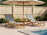 Folding Sun Lounger 2 pcs 3 Position Solid Eucalyptus Wood 3407821