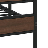 Metal Bed Frame without Mattress Brown Oak 150x200 cm King Size 3308476