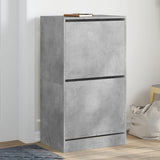 Shoe Cabinet with 2 Flip-Drawers Concrete Grey 60x42x108 cm 3214388