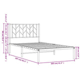 Metal Bed Frame without Mattress with Headboard Black 100x200cm 374432