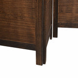 Room Divider 3 Panels Dark Brown Solid Wood Paulownia 358701