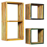 ZNTS Wall Shelf Set 3 Pieces Solid Reclaimed Teak Multicolour 245410