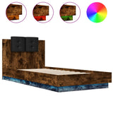 Bed Frame Smoked oak Engineered wood, Plywood Single Lights 3210035
