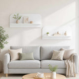 Wall Shelf 2 pcs High Gloss White 102 x 13.5 x 37.5 cm 8014963