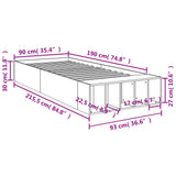 Bed Frame without Mattress Concrete Grey 90x190 cm Single 3280618