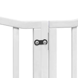Dog Gate with Door Foldable 15 Panels White 750 cm Poplar Wood 3155593