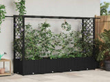 Raised Bed with Trellis and Roof Black 203 x 40 x 138 cm PP 42032544