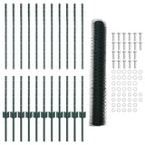 Welded Wire Fence 25 x 1 m PVC-Coated Steel Green Mesh 3336718