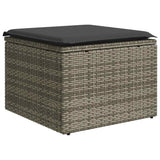 2 Piece Garden Sofa Set with Cushions Grey Poly Rattan Acacia 3328663