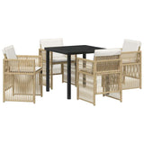 Garden Dining Set 5 pcs Beige Powder-Coated Steel 3380661