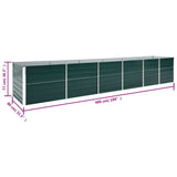Garden Raised Bed Galvanised Steel 480x80x77 cm Green 47069