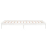 LED Bed Frame without Mattress White 90x190 cm Single Single Solid Wood 820637