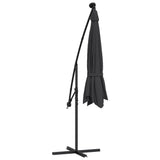 Cantilever Garden Parasol Black Polyester fabric, steel pole Large 47136
