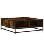 ZNTS Coffee Table Smoked Oak 80x80x30 cm Engineered Wood and Metal 848771