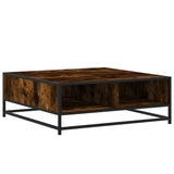 ZNTS Coffee Table Smoked Oak 80x80x30 cm Engineered Wood and Metal 848771