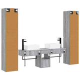 Bathroom Furniture Set 5 pcs Grey Sonoma 33 x 34.5 x 160 cm 3406019