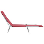 ZNTS Folding Sun Loungers 2 pcs Steel and Fabric Red 44301