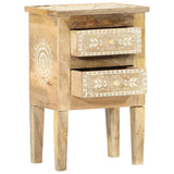 Hand Painted bedside Cabinet 40x30x60 cm Solid Mango Wood 286161