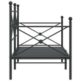 Day Bed without Mattress Black 90x200 cm Steel 4104668