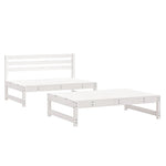 ZNTS 2 Piece Garden Lounge Set White Solid Wood Pine 825724