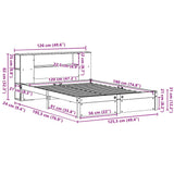Bookcase Bed without Mattress 120x190cm Small Double Solid Wood Pine 3322351