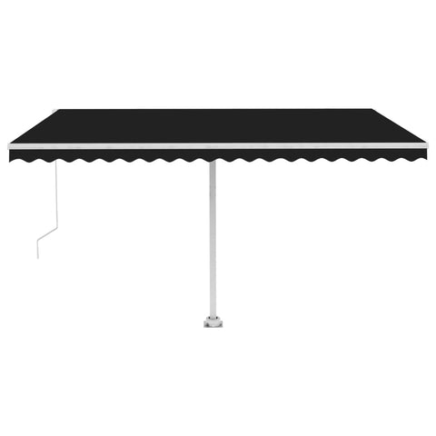 ZNTS Freestanding Manual Retractable Awning 400x350 cm Anthracite 3069619