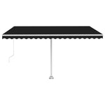 ZNTS Manual Retractable Awning with LED 450x350 cm Anthracite 3069644