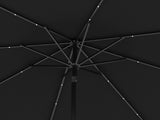 2.7m Outdoor Patio Garden Umbrella Parasol with Tilt Crank and 24 LEDs Lights, Black T3398P318674