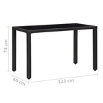 5 Piece Outdoor Dining Set with Cushions Poly Rattan Black 42596