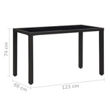 5 Piece Outdoor Dining Set with Cushions Poly Rattan Black 42596