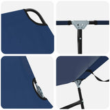 Folding Sun Lounger Folding Blue 188 x 57 x 86.5 cm Polyester 42003140