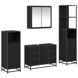 Bathroom Furniture Set 4 pcs Black Oak Engineered Wood 3402568