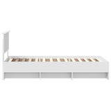 Bed Frame with Headboard White 80 x 200 cm Engineered Wood 3408900