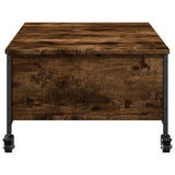 Coffee Table with Wheels Smoked Oak 91x55x34 cm Engineered Wood 842298