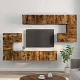 10 Piece TV Cabinet Set Smoked Oak Engineered Wood 3120305