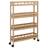 Kitchen Trolley with Wheels Natural 60 x 18 x 97 cm Bamboo 42028298