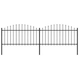 Garden Fence with Spear Top Steel 359x150 cm Black 277731