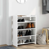 Shoe Rack White 60x25x81 cm Engineered Wood 859878