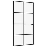 ZNTS Interior Door Black 102x201.5 cm Tempered Glass&Aluminium 153665
