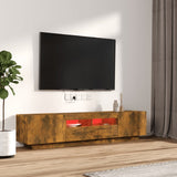 2 Piece TV Cabinet Set with LED Lights Smoked Oak Engineered Wood 3120167