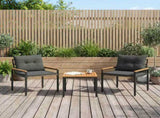 Outdoor Furniture Set 3 pcs Dark Grey Poly Rattan 42025362