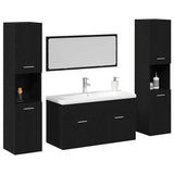 Bathroom Furniture Set 4 pcs Black Oak Engineered Wood 3334379