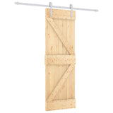 Sliding Door Natural and White 70 x 210 cm Solid Pine Wood 3444945