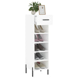 Shoe Cabinet High Gloss White 30x35x105 cm Engineered Wood 829686