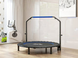 45" Foldable Mini Fitness Trampoline, with Adjustable Foam Handle, Blue T3398P349137